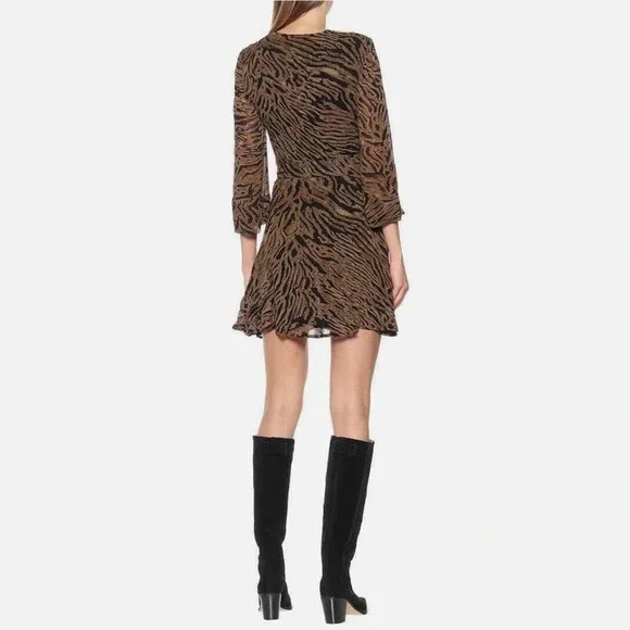 Ganni Dress | Animal Print Wrap Mini | Size: 38/4-6 - Picture 3 of 10